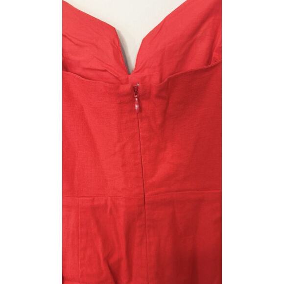 Lovers + Friends Wendy Linen Mini Dress Size Small Revolve Red Cocktail 1757 - Picture 7 of 12